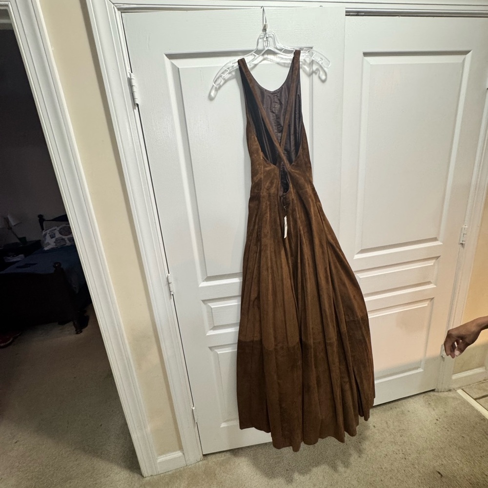*NWT* Ralph Lauren Brown Suede-Look Maxi Dress - Picture 3 of 3